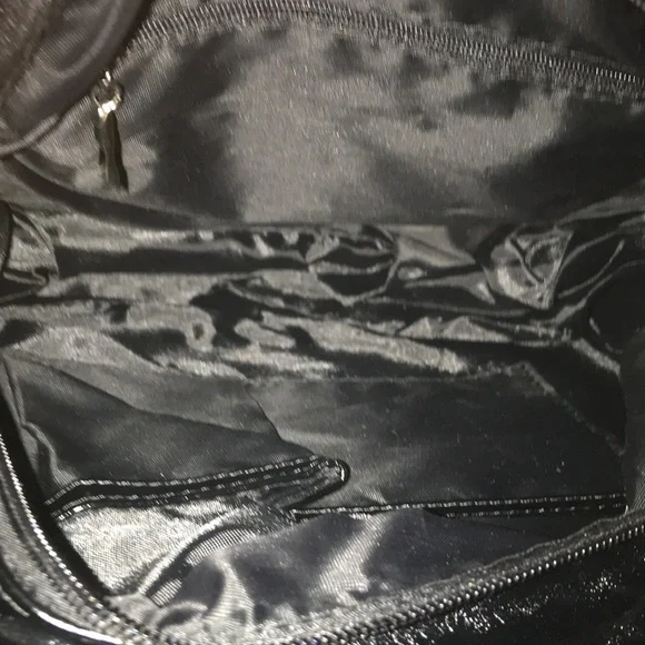 Black & gold leather owl engma backpack purse - Picture 6 of 7